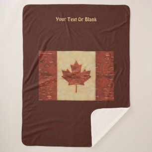 Cobertor Sherpa Bandeira canadense no latido de vidoeiro interno