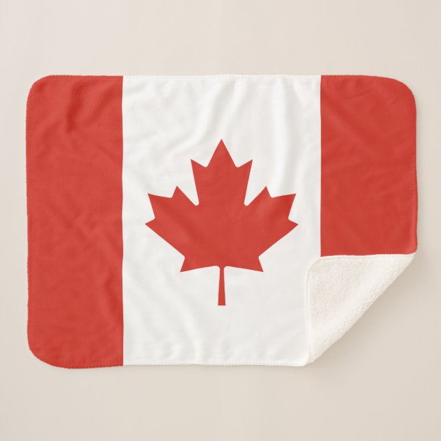 Cobertor Sherpa Bandeira Canadense Patriota (Frente (Horizontal))