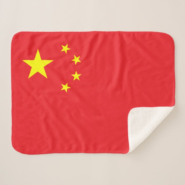 Cobertor Sherpa Bandeira Chinesa (Frente (Horizontal))