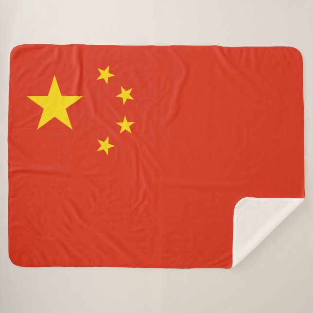 Cobertor Sherpa Bandeira Chinesa (China) Sherpa Blanket (Frente (Horizontal))