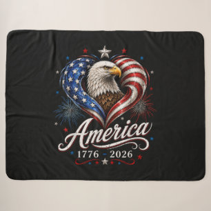 Cobertor Sherpa Bandeira da América Águia 250 Anos 250º Aniversári