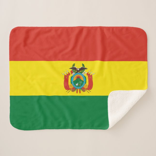 Cobertor Sherpa Bandeira da Bolívia Patriótica (Frente (Horizontal))