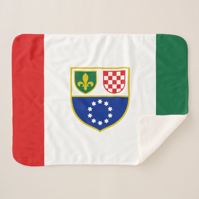 Cobertor Sherpa Bandeira da Bósnia-Herzegovina (Frente (Horizontal))
