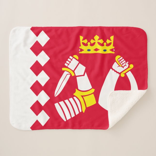 Cobertor Sherpa Bandeira da Carélia do Norte (Frente (Horizontal))