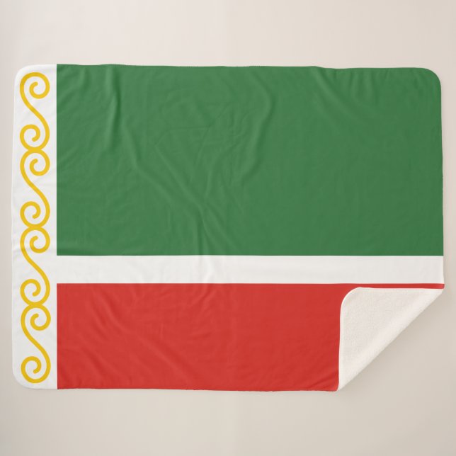 Cobertor Sherpa Bandeira da Chechênia (Frente (Horizontal))