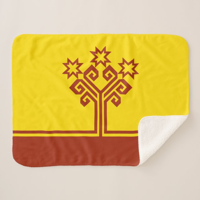Cobertor Sherpa Bandeira da Chuváchia (Frente (Horizontal))