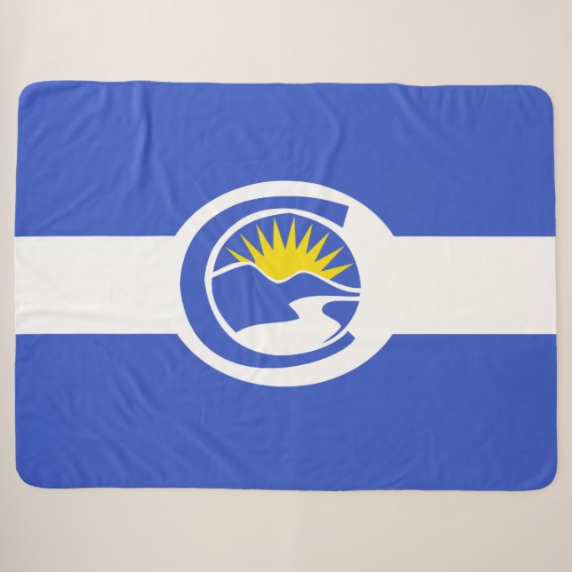 Cobertor Sherpa Bandeira da Cidade do Centenário (Colorado) (Frente (Horizontal))