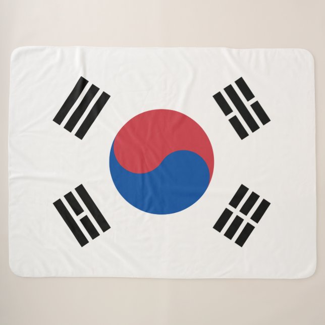 Cobertor Sherpa Bandeira da Coreia do Sul (ROK) (Frente (Horizontal))