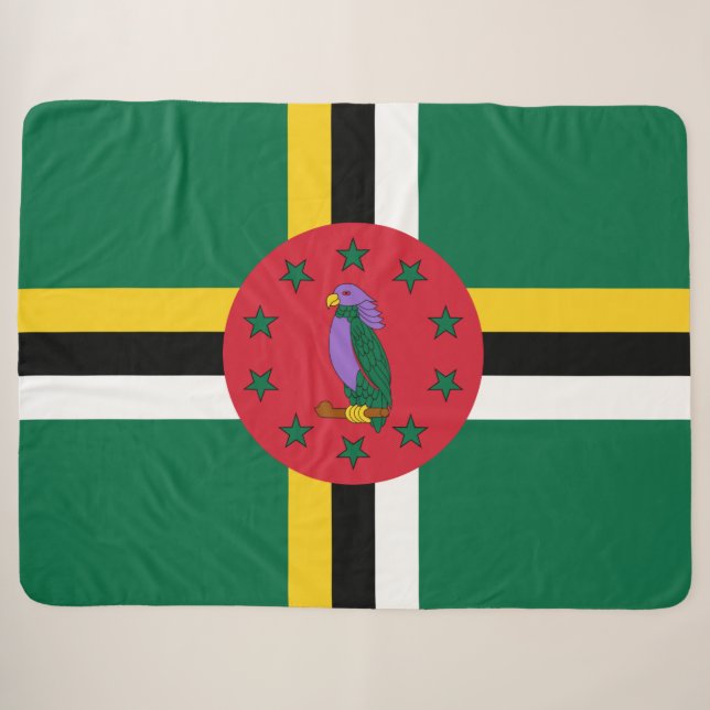 Cobertor Sherpa Bandeira da Domínica (Frente (Horizontal))