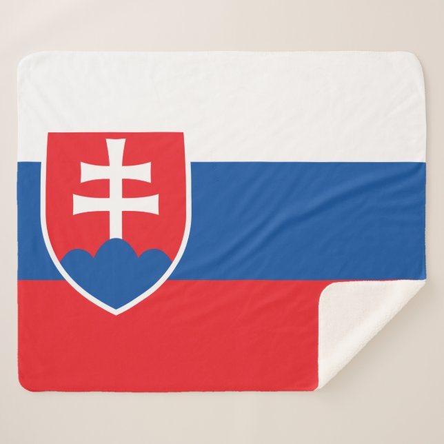 Cobertor Sherpa Bandeira da Eslováquia (Frente (Horizontal))