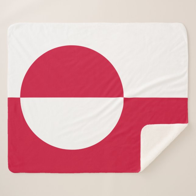 Cobertor Sherpa Bandeira da Gronelândia (Frente (Horizontal))