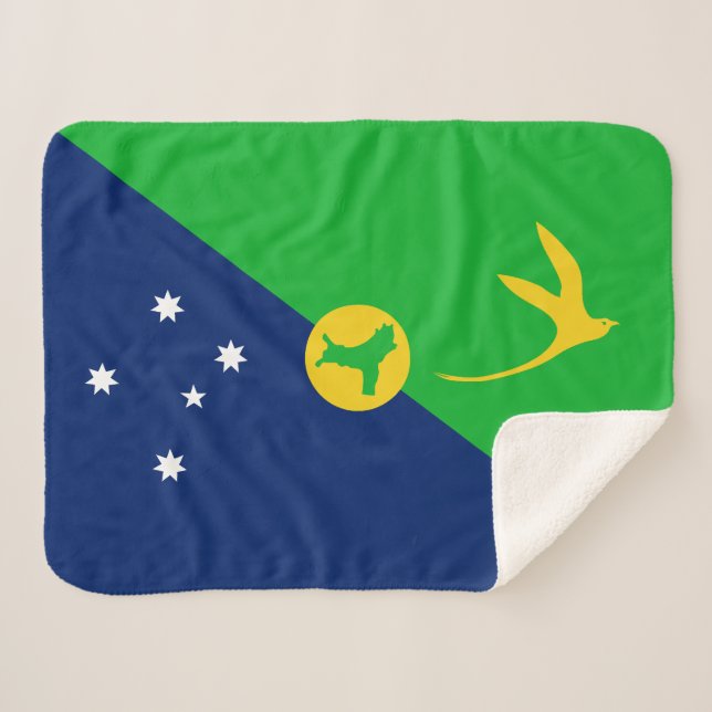 Cobertor Sherpa Bandeira da Ilha do Natal (Frente (Horizontal))