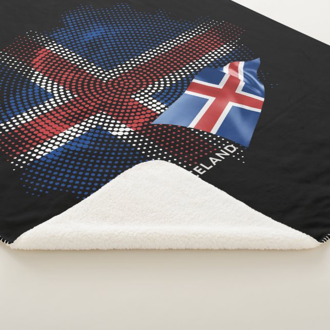 Cobertor Sherpa bandeira da Islândia (3/4)