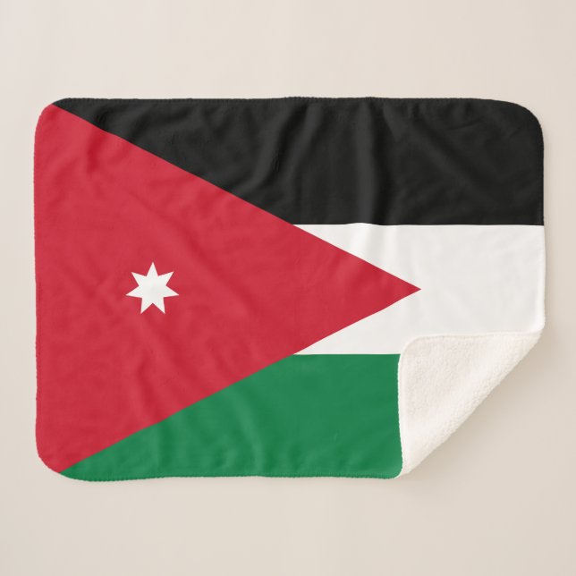 Cobertor Sherpa Bandeira da Jordânia (Frente (Horizontal))