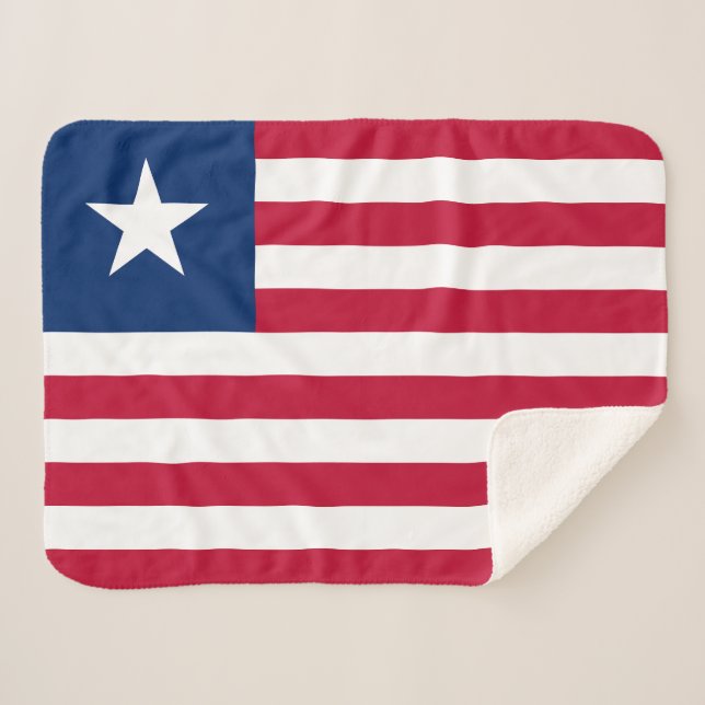 Cobertor Sherpa Bandeira da Libéria (Frente (Horizontal))
