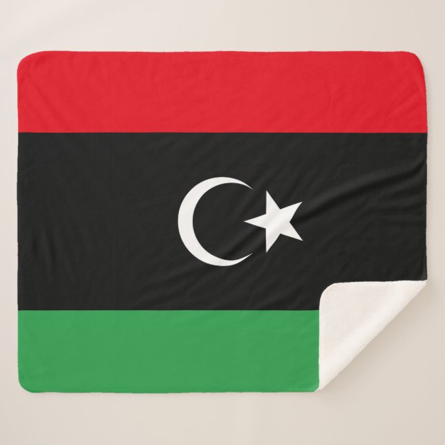 Cobertor Sherpa Bandeira da Líbia (Frente (Horizontal))