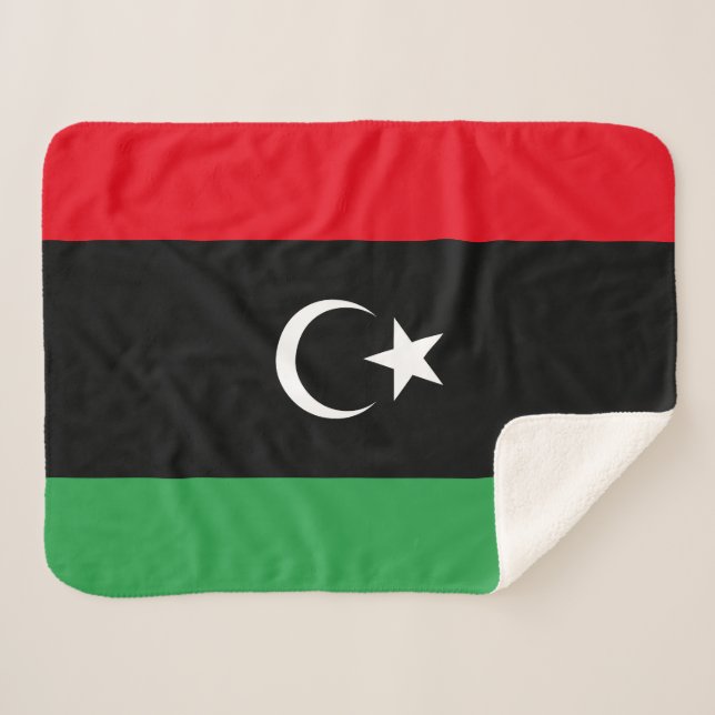 Cobertor Sherpa Bandeira da Líbia (Frente (Horizontal))