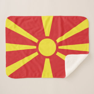 Cobertor Sherpa Bandeira da Macedônia do Norte