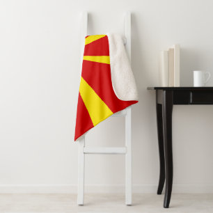 Cobertor Sherpa Bandeira da Macedônia do Norte