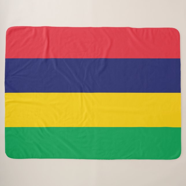 Cobertor Sherpa Bandeira da Maurícia (Frente (Horizontal))