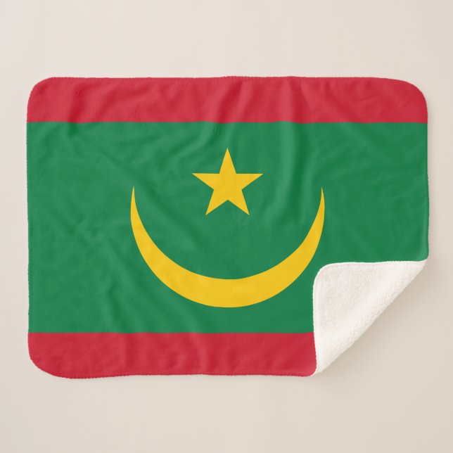 Cobertor Sherpa Bandeira da Mauritânia (Frente (Horizontal))