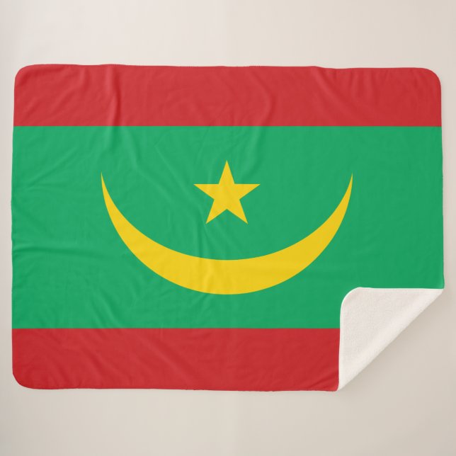 Cobertor Sherpa Bandeira da Mauritânia (Frente (Horizontal))
