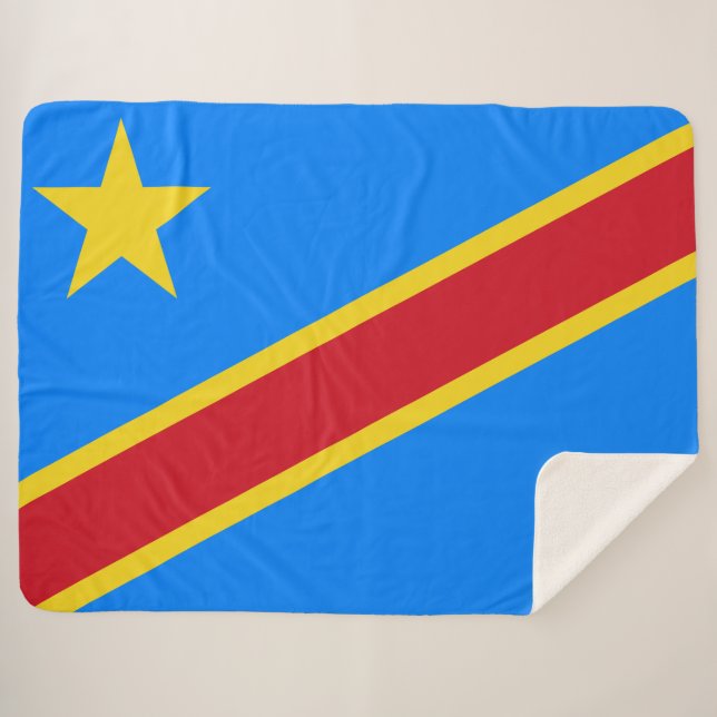 Cobertor Sherpa Bandeira da RDC (República Democrática do Congo) (Frente (Horizontal))