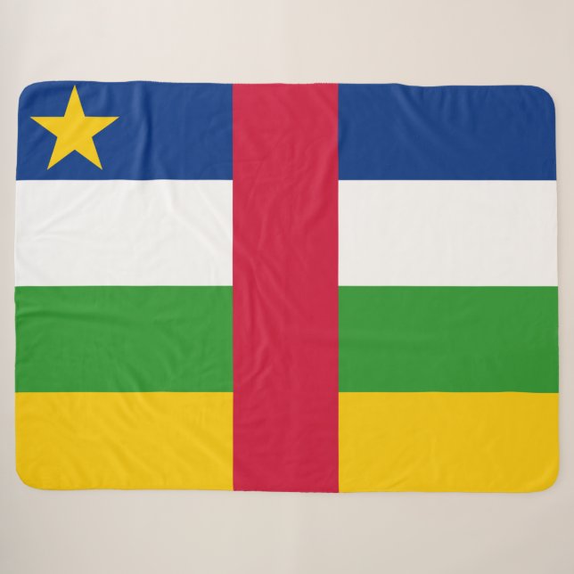 Cobertor Sherpa Bandeira da República Centro-Africana (RCA) (Frente (Horizontal))