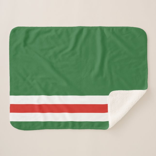 Cobertor Sherpa Bandeira da República da Chechênia (Frente (Horizontal))