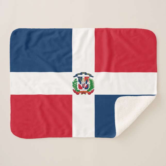 Cobertor Sherpa Bandeira da República Dominicana (Frente (Horizontal))