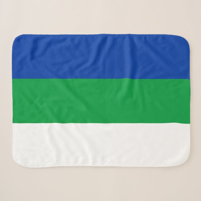 Cobertor Sherpa Bandeira da República Komi (Frente (Horizontal))