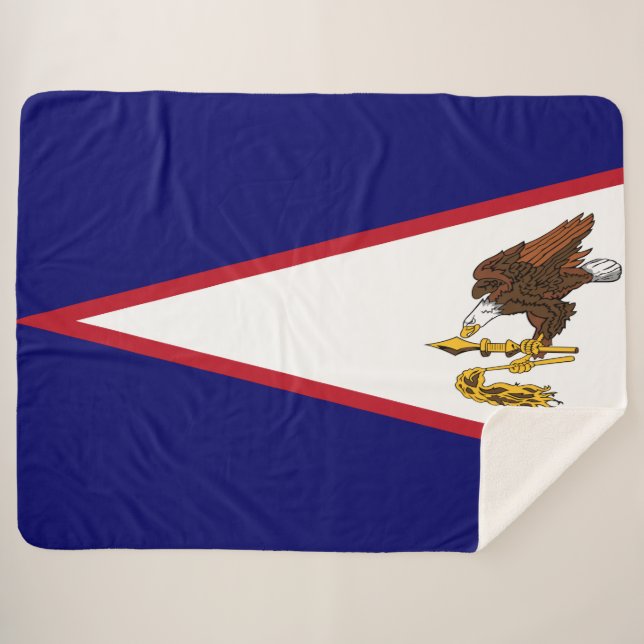 Cobertor Sherpa Bandeira da Samoa Americana (Frente (Horizontal))