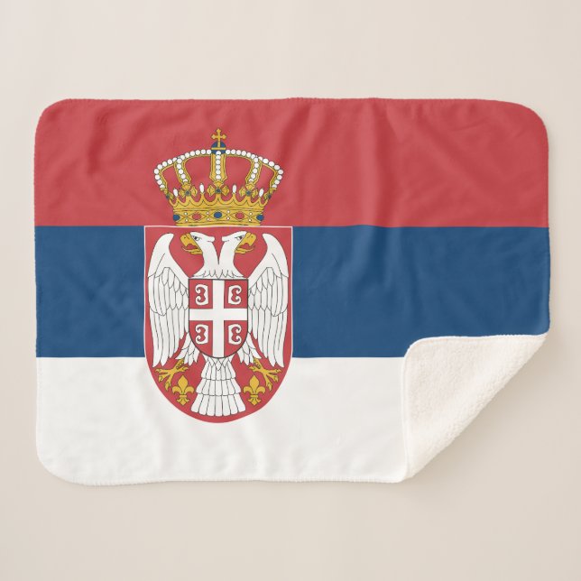 Cobertor Sherpa Bandeira da Sérvia (Frente (Horizontal))