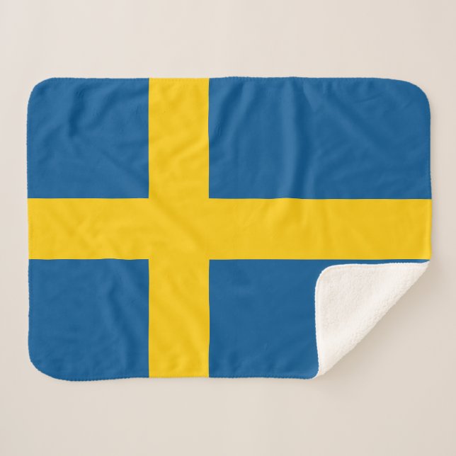 Cobertor Sherpa Bandeira da Suécia (Frente (Horizontal))