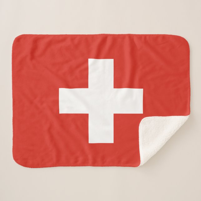 Cobertor Sherpa Bandeira da Suíça (Frente (Horizontal))