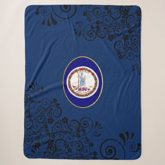Cobertor Sherpa bandeira da Virgínia (Frente)