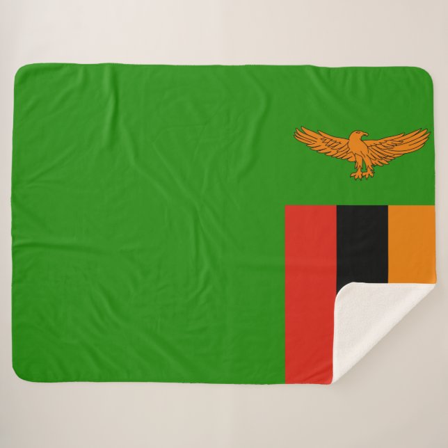 Cobertor Sherpa Bandeira da Zâmbia (Frente (Horizontal))