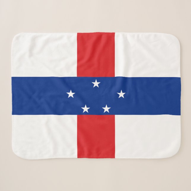 Cobertor Sherpa Bandeira das Antilhas Holandesas (Frente (Horizontal))