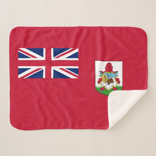 Cobertor Sherpa Bandeira das Bermudas Patriótica (Frente (Horizontal))