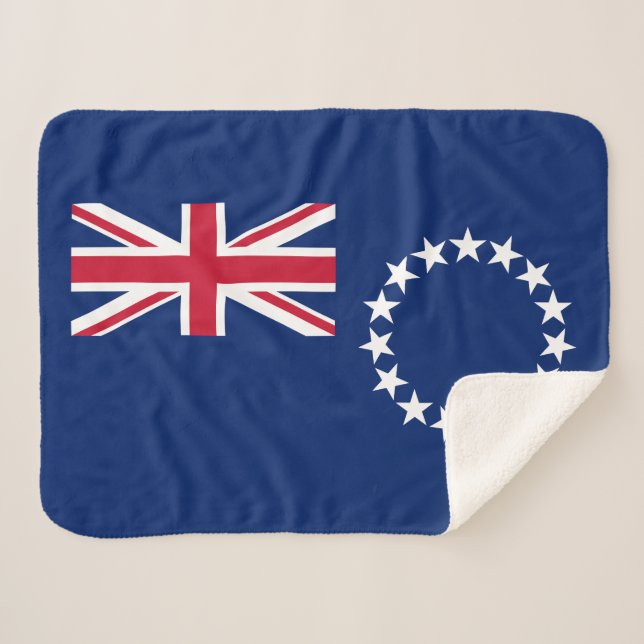 Cobertor Sherpa Bandeira das Ilhas Cook (Frente (Horizontal))