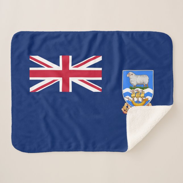 Cobertor Sherpa Bandeira das Ilhas Falkland (Frente (Horizontal))