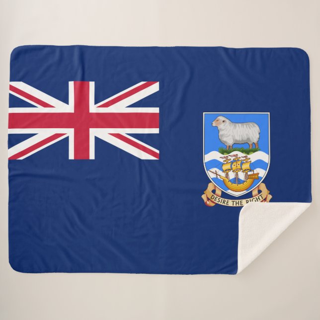 Cobertor Sherpa Bandeira das Ilhas Falkland (Território Britânico) (Frente (Horizontal))