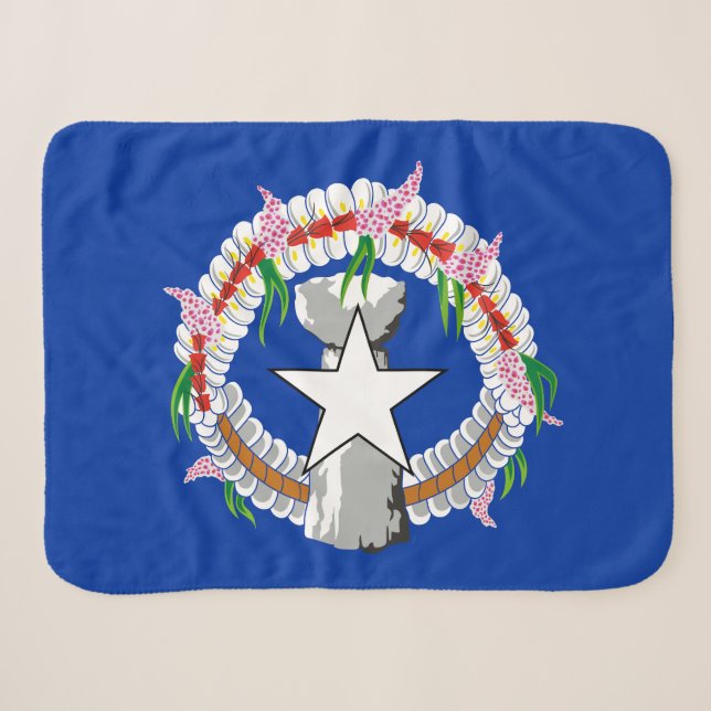 Cobertor Sherpa Bandeira das Ilhas Marianas do Norte (Frente (Horizontal))