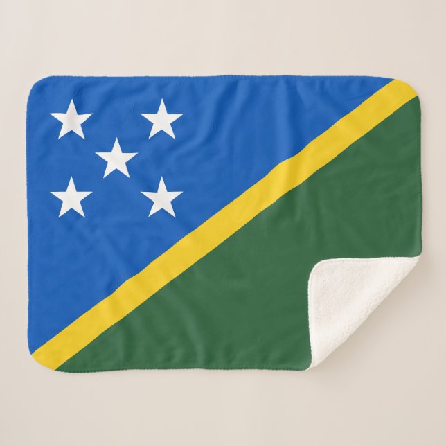 Cobertor Sherpa Bandeira das Ilhas Salomão (Frente (Horizontal))
