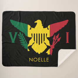 Cobertor Sherpa Bandeira das Ilhas Virgens Americanas, Vermelho Ra