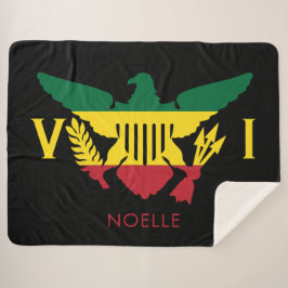 Cobertor Sherpa Bandeira das Ilhas Virgens Americanas, Vermelho Ra
