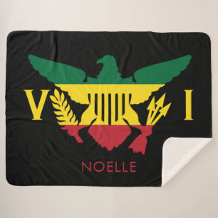 Cobertor Sherpa Bandeira das Ilhas Virgens Americanas, Vermelho Ra