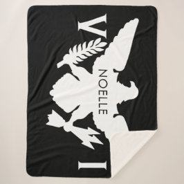 Cobertor Sherpa Bandeira das Ilhas Virgens dos EUA, Preto e Branco