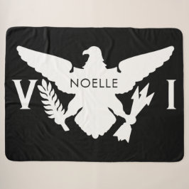 Cobertor Sherpa Bandeira das Ilhas Virgens dos EUA, Preto e Branco