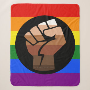 Cobertor Sherpa Bandeira das pessoas queer do SlipperyJoe punho er
